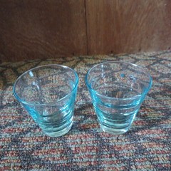 2 -Vintage Blue MASON JAR Glasses Old Fashion/Lowball/Rocks Glasses (2)