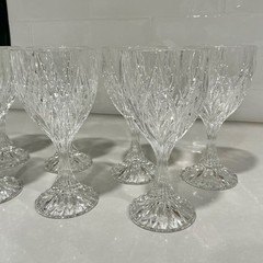 Mikasa Park Ridge Wine Glasses Water Goblets 6.75” Crystal Japan Set of 7