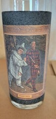 Vtg MCM Jim Beam Libbey Glasses Impressionist Artists set of 4 Frosted Black