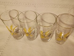 Lovely Set of Vtg «Libbey’s» Wheat 4 Oz Drink Glasses Set of 4 EUC