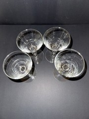 Vintage 5 1/2 Inch Tall Clear Sherbet Coupe 4oz Glass (lot Of 4)