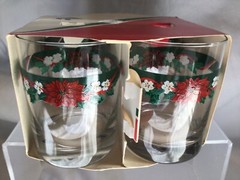 NEW Libbey 14oz Old Fashion Bar Glasses Juice Glasses XMAS Holiday Set of 4