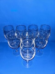 Set 8 Extremely Rare New??? Etched Wine Glasses With Leaves & Grapes (27a-dr)