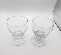 Libbey Chivalry Clear Rocks Footed Glasses Barware Set of 2- 8 oz Drinkware