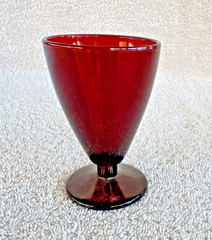 Vintage Anchor Hocking Cordial Glass Royal Ruby Red 3.5” Tall 2 1/8” Diameter