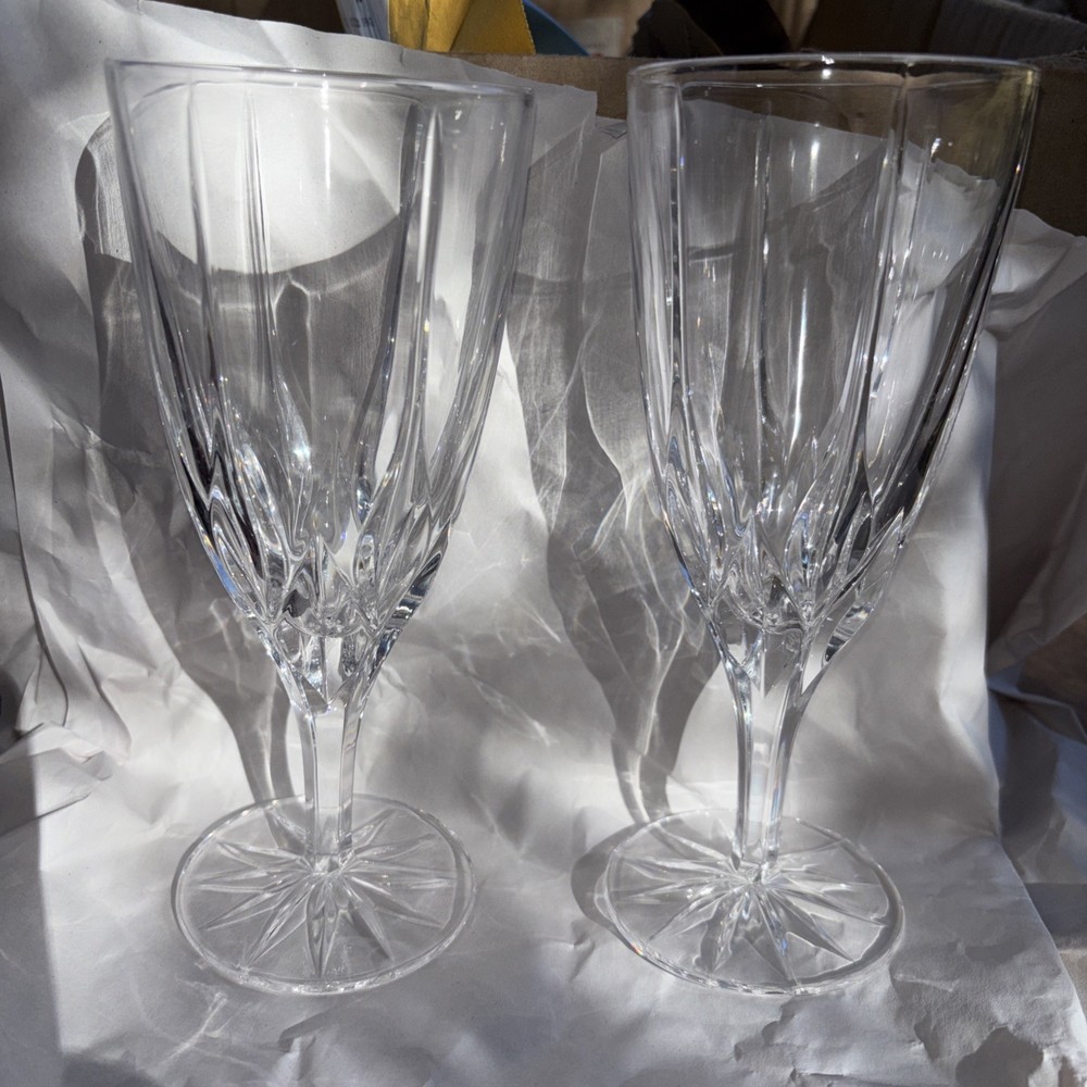 Mikasa~Apollo~Clear Crystal Iced Tea Glasses~Set Of 2