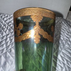 J Preziosi Lavorato A Mano Made in Italy Green Tumbler Glasses Pair