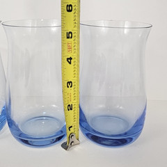 4 Denby Aurora Blue Water Tea Glasses Tumblers 5.25″ Tall Poland