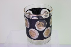 Libbey Glass Gold & Black Coins Double Old Fashioned Glass 4 «