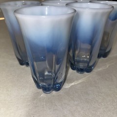 RARE Duncan and Miller #115 Canterbury Blue Opalescent 5.5″ Water Tumbler 9oz 6