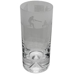 Highball Glass Decorated Cricket Sandblast Sport Drinking Tumbler Gift Box Animo