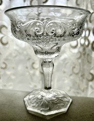McKee ROCK CRYSTAL Clear 6 oz. Champagne Glass 4.75” Tall, 1915-1944 Set of 2
