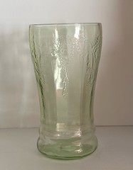Green Cameo Ballerina Depression Glass 5” Tumblers (11 Oz.)