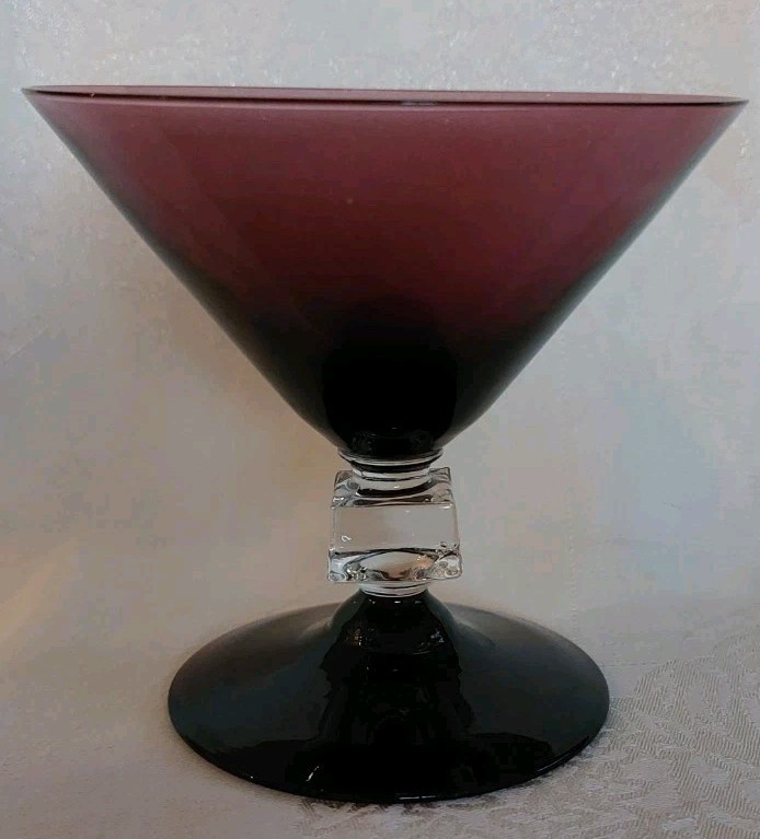 Bryce Vintage Amethyst Purple Barware Cube Stem