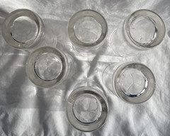 Vintage Set of 6 Floral Etched Daisy Federal ? 8oz Tumblers Juice Glasses 4″