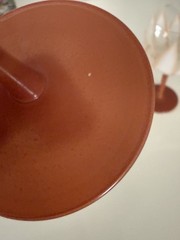 PAIR VTG Mid Century MCM Dorothy Thorpe Terracotta Petals Lotus Wine Goblets