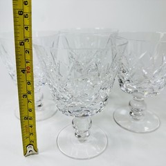 4 Set Stuart England Glengarry 5”T Crystal Water Goblet/Sherbet/Wine Glasses