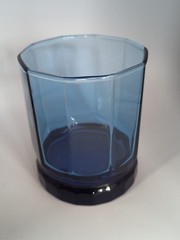 2 Vtg Anchor Hocking Essex Cobalt Blue Double Old Fashioned Rocks Glasses 9oz EC