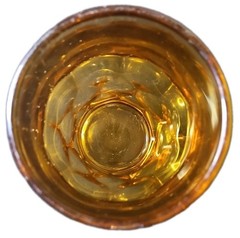 2-1960s Anchor Hocking «Georgian» Amber Glass Tumblers Aka Honeycomb