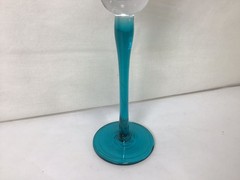 Vintage Antique Circa 19th Century Blue and White Goblet Wine Glass