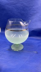 VTG Blendo Frosted Glass Green Cocktail Martini Snifter Style Pitcher w/ Stirrer