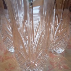 Vintage Cut Glass Tumblers Set Of 3
