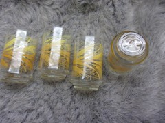 Vintage LIBBY Set of 4 Golden Wheat 6 Oz Juice Glasses, 3.5 Inch Excellent Cond