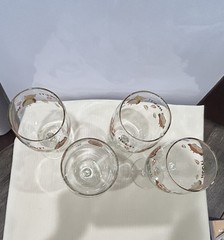 Vintage Libbey Hoot Owl and Friends water Goblets Set of 4 MCM Wine Ice Tea