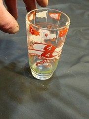 Vintage Boscul Peanut Butter Glass Greyhound Racing Dogs Swanky Swig
