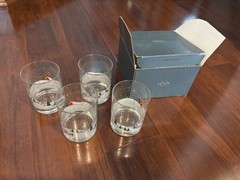 Lenox SleighRide Double Old Fashioned Set of Four Glasses HTF