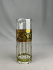 7 pc MCM Cera GOLDEN GRAPES Green Martini Pitcher + 4 Old Fashioned Glasses