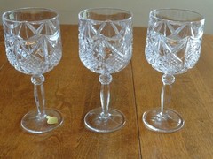 ECHT BLEIKRISTALL GERMAN 24% CUT CRYSTAL WINE GLASSES LOT OF 3