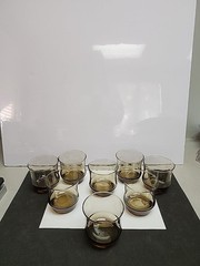 8 Vintage Apollo by Libbey Smokey Taupe Low Ball/Old Fashion Glasses 3 1/4″