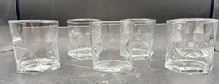 Set of 6 Crisa By Libbey Rhombus Low Ball Glasses Unique Design Geometric