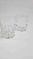 Adam’S Old Pilgrim Glass- Whiskey Glass – Vintage Patterned Tumblers – Set Of 4