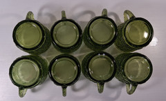 Vintage Anchor Hacking Soreno Avocado Green 8 oz Mugs lowball Tumblers set of 8