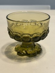 Vintage Tiffin Franciscan Madeira Olive Green Sorbet Sherbet Glass MCM Set/9