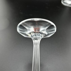 6 Vintage Bohemia Glass Clear 7” Wine Glasses with Metal Fox and Oak Emblem