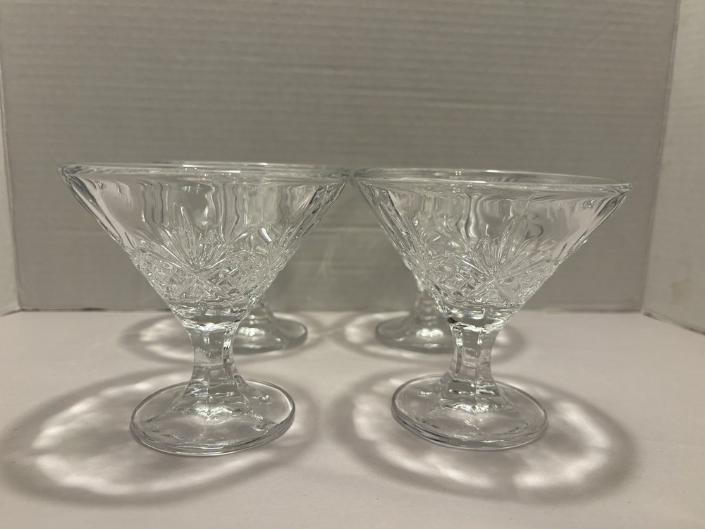 4 Shannon By Godinger Dublin Crystal Martini Glasses Goblets