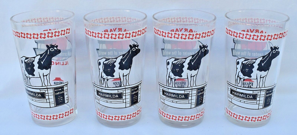 Pizza Hut – HARVARD, IL – MILK CENTER OF THE WORLD – HARMILDA – (4) Glasses
