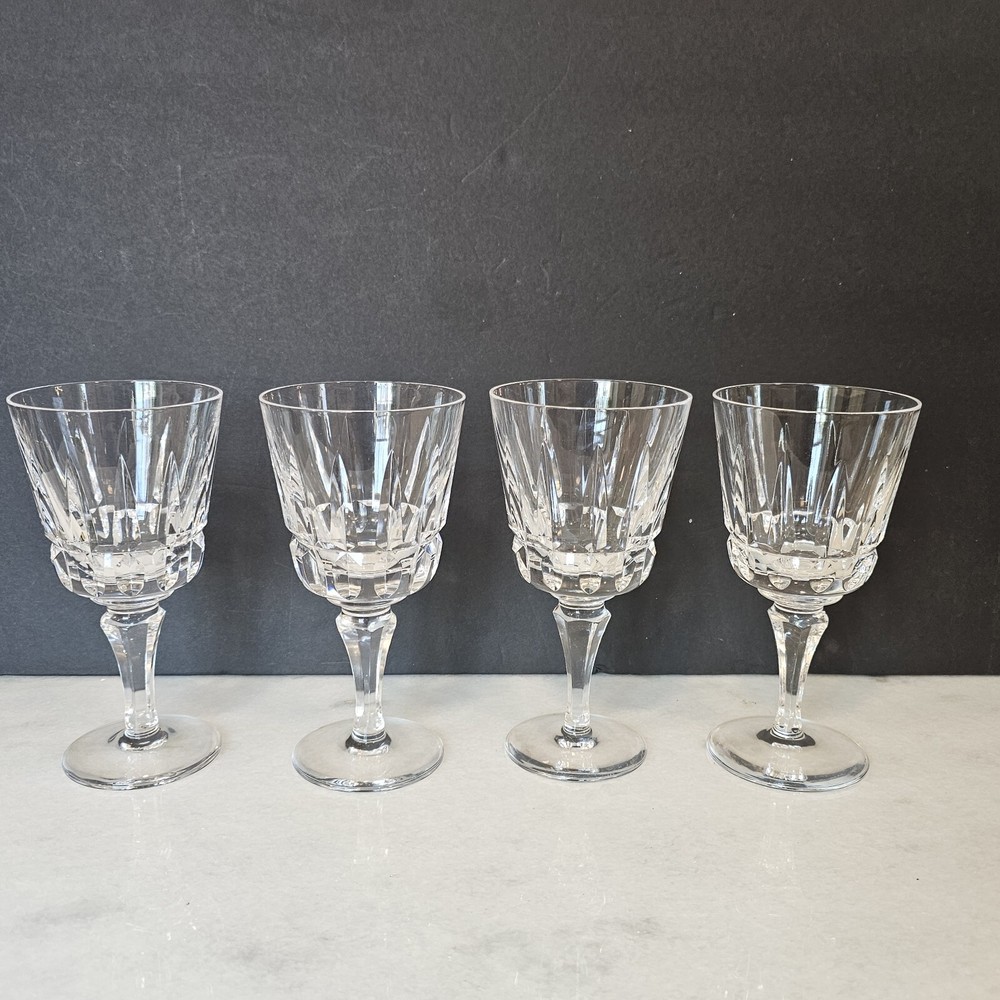 ATLANTIS LISBON Cut Lead Crystal 10 oz Water Goblets RETIRED Set of 4 (Four)