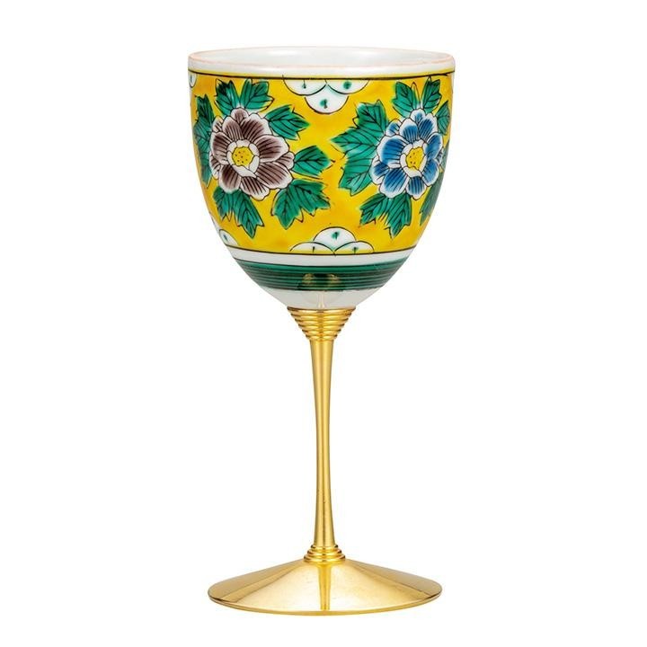 JAPAN KUTANI Kutani Yaki Wine Cup Yoshida-ya Peony 120cc Made in Japan K8-1101