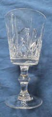UNK1887 5 1/2-inch CLEAR ETCHED BOWL WINE GLASS UNKNOWN MANUFACTURER EXCELLENT