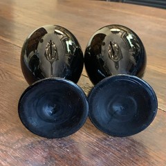 2 Vintage Libbey Black Amethyst Wine Water Glass Stem Goblets 7”Tx3.25”W~1990’s