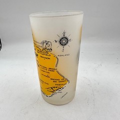 Vintage Kentucky State Souvenir Glass Frosted Tumbler Hazel Atlas MCM Cowboy