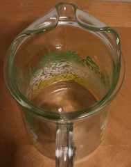 Vtg 1960s M CENTURY Pitcher Set Of 6 Glasses N. Stalcup Ombre Floral Butterfly