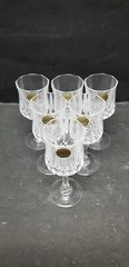 6 CRISTAL D’ARQUES 24% LEAD CRYSTAL LONGCHAMP 6 CL/4OZ CORDIAL GLASSES w/BOX