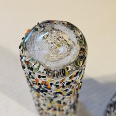 Blown Glass Confetti Tall Shot Glasses Or Mini Vases Set Of 6 Colorful Fun