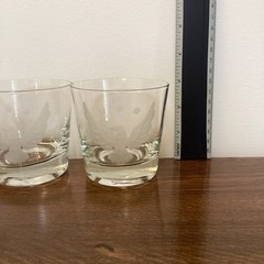 Vintage Whiskey Etched Eagle Low Ball Rocks Set of 3 America 250