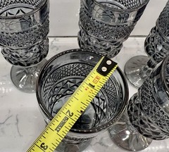 Vintage Anchor Hocking Wexford Metallic Smoke Wine/ Cordial Glasses (5)